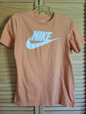 Nike T-Shirt Men Size small short sleeve orange and white